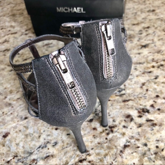 Michael Sparkle Glitter Stiletto Heels, Pweter 7.5 - Picture 4 of 8